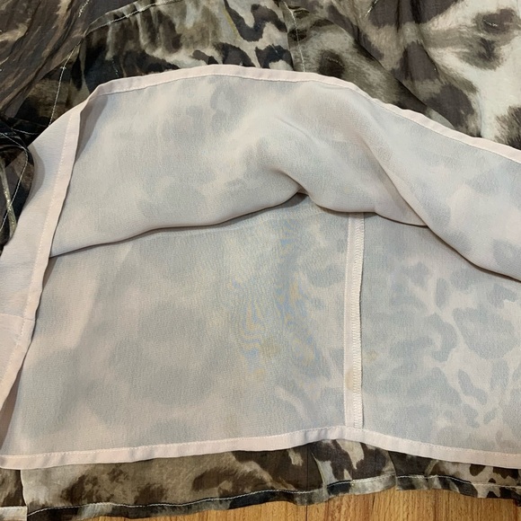 Alice + Olivia 100% Silk Animal Print Ruffle Mini Dress - Picture 9 of 12